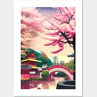 Japanese landscape Posters and Art